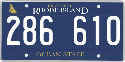 RI license plate 286610