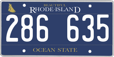 RI license plate 286635