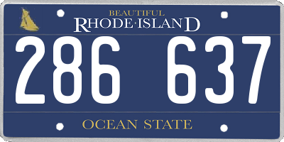 RI license plate 286637
