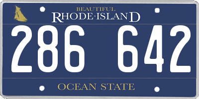 RI license plate 286642