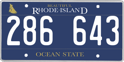 RI license plate 286643