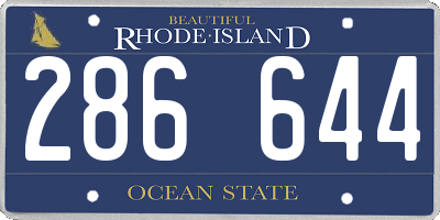 RI license plate 286644