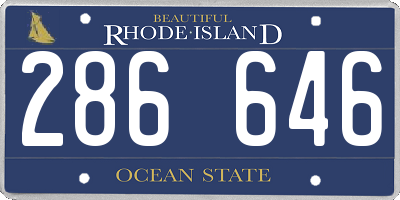 RI license plate 286646