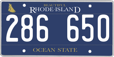 RI license plate 286650