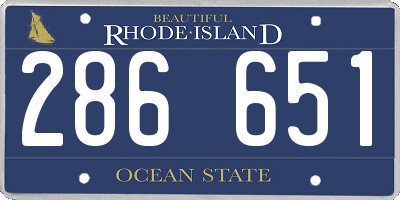 RI license plate 286651