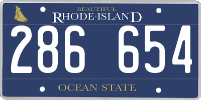 RI license plate 286654