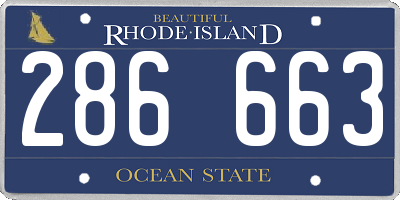 RI license plate 286663