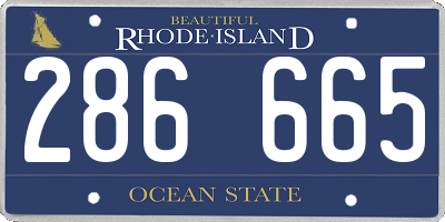 RI license plate 286665
