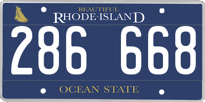 RI license plate 286668