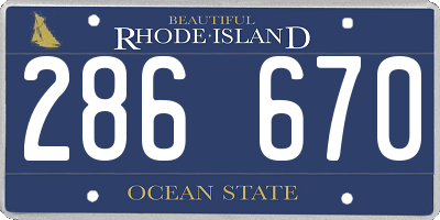 RI license plate 286670