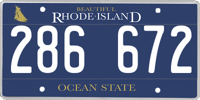 RI license plate 286672