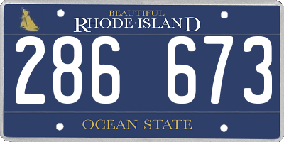 RI license plate 286673