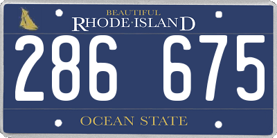 RI license plate 286675