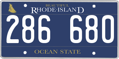 RI license plate 286680