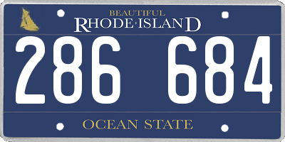 RI license plate 286684