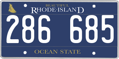 RI license plate 286685