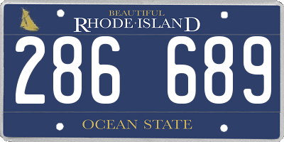 RI license plate 286689