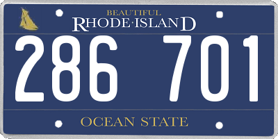 RI license plate 286701