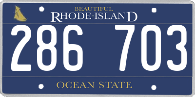RI license plate 286703
