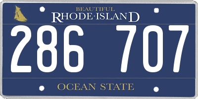 RI license plate 286707