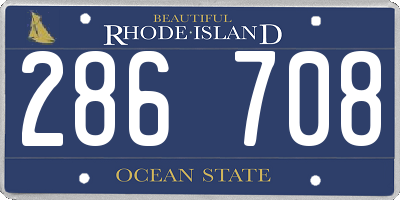RI license plate 286708