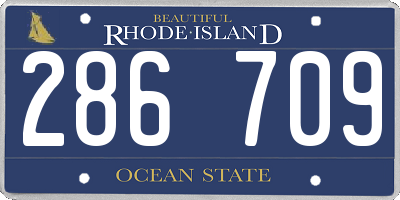RI license plate 286709