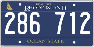 RI license plate 286712