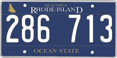 RI license plate 286713