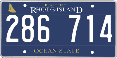 RI license plate 286714