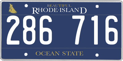 RI license plate 286716