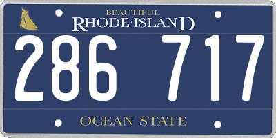 RI license plate 286717