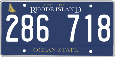 RI license plate 286718