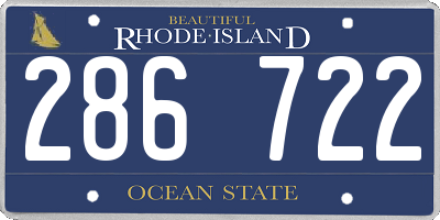 RI license plate 286722
