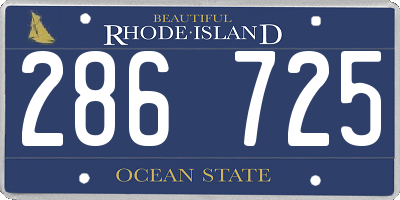 RI license plate 286725