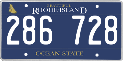 RI license plate 286728