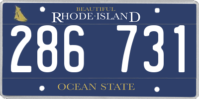 RI license plate 286731