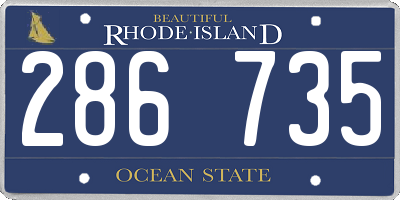 RI license plate 286735