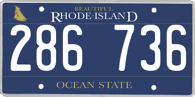 RI license plate 286736