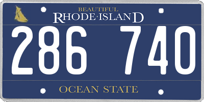 RI license plate 286740