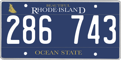 RI license plate 286743
