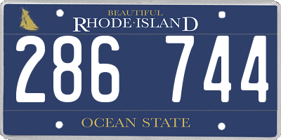 RI license plate 286744