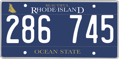 RI license plate 286745