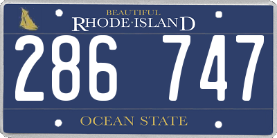 RI license plate 286747