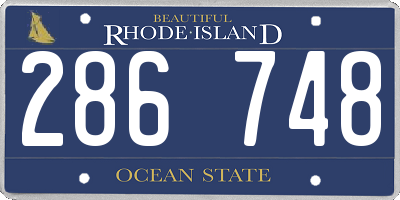 RI license plate 286748