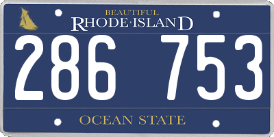 RI license plate 286753