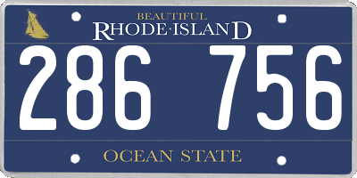 RI license plate 286756