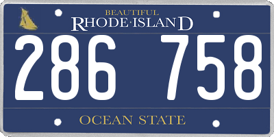 RI license plate 286758