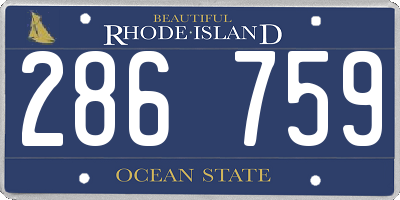 RI license plate 286759