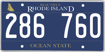 RI license plate 286760