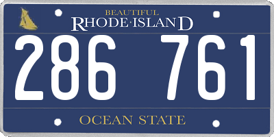 RI license plate 286761